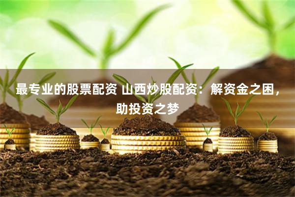 最专业的股票配资 山西炒股配资：解资金之困，助投资之梦